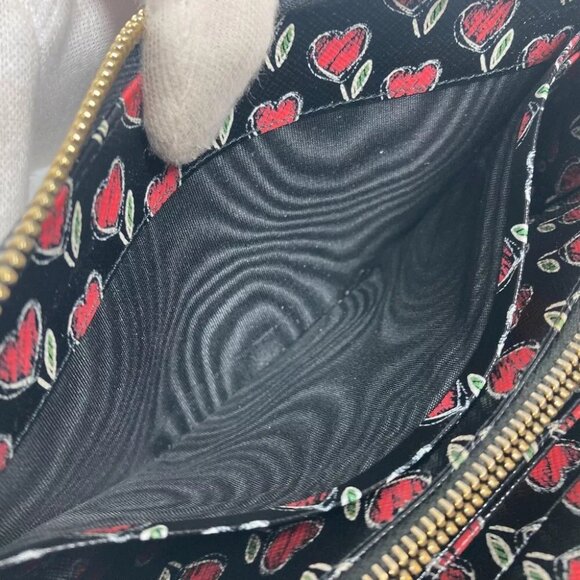 PRADA 1ML506 logo Heart Bicolor Long wallet Zip Around Long Wallet - Picture 10 of 15